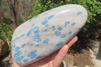 Polished Blue Spinel Spotted Quartz Standing Free Form x 1 From Madagascar