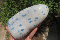 Polished Blue Spinel Spotted Quartz Standing Free Form x 1 From Madagascar