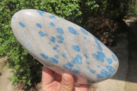 Polished Blue Spinel Spotted Quartz Standing Free Form x 1 From Madagascar