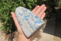 Polished Blue Spinel Spotted Quartz Standing Free Form x 1 From Madagascar