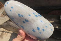 Polished Blue Spinel Spotted Quartz Standing Free Form x 1 From Madagascar