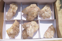 Natural Cascading Quartz Clusters x 6 From Luena, Congo