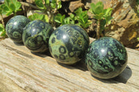 Polished Stromatolite Jasper Spheres x 4 From Madagascar