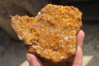 Natural Golden Limonite Quartz Clusters x 3 From Zambia