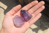 Polished Amethyst Window Quartz Crystals x 20 From Madagascar