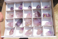 Polished Amethyst Window Quartz Crystals x 20 From Madagascar