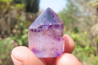 Polished Amethyst Window Quartz Crystals x 20 From Madagascar