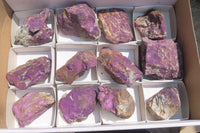 Natural Metallic Purpurite Cobbed Specimens x 12 From Erongo, Namibia