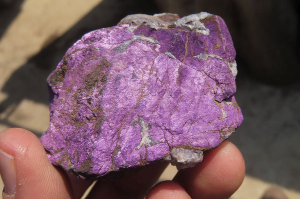 Natural Metallic Purpurite Cobbed Specimens x 12 From Erongo, Namibia