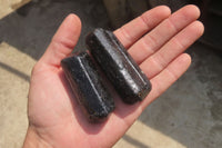 Natural Alluvial Schorl Black Tourmaline Crystals x 12 From Zimbabwe