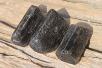 Natural Alluvial Schorl Black Tourmaline Crystals x 12 From Zimbabwe