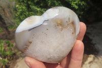 Polished Banded Agate Gemstone Hearts x 3 From Madagascar