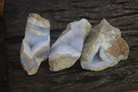 Natural Blue Lace Agate Geode Specimens x 24 From Malawi