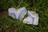 Natural Blue Lace Agate Geode Specimens x 24 From Malawi