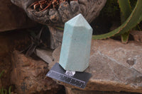 Polished Amazonite Points x 3 from Madagascar