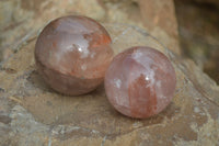 Polished Hematoid Quartz Spheres x 4 From Madagascar