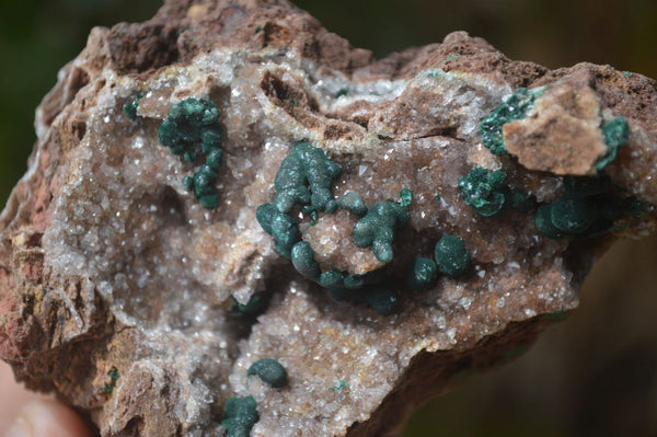 Natural Ball Malachite On Quartz Matrix Specimens x 3 From Kambove, Congo