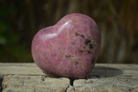 Polished Rhodonite Gemstone Hearts x 4 From Madagascar