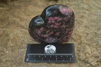 Polished Rhodonite Gemstone Hearts x 4 From Madagascar