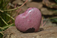 Polished Rhodonite Gemstone Hearts x 4 From Madagascar