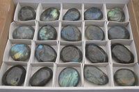 Polished Labradorite Palm Stones x 20 From Tulear, Madagascar