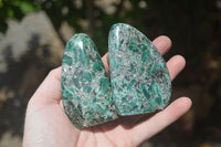 Polished Rare Emerald Mica In Matrix Standing Free Forms x 4 From Mutoko, Zimbabwe