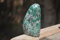 Polished Rare Emerald Mica In Matrix Standing Free Forms x 4 From Mutoko, Zimbabwe