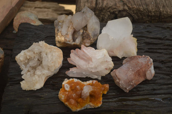 Natural Mixed Selection Of Quartz Clusters x 6 From Southern Africa