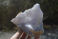 Natural Blue Lace Agate Geode Specimens x 3 From Malawi