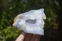 Natural Blue Lace Agate Geode Specimens x 3 From Malawi