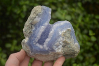 Natural Blue Lace Agate Geode Specimens x 3 From Malawi