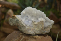 Natural Blue Lace Agate Geode Specimens x 3 From Malawi