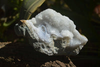 Natural Blue Lace Agate Geode Specimens x 3 From Malawi