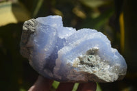 Natural Blue Lace Agate Geode Specimens x 3 From Malawi