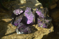 Natural Metallic Purpurite Cobbed Specimens x 6 From Erongo, Namibia