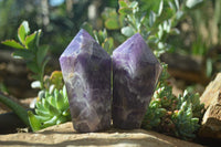 Polished Chevron Amethyst Crystals x 4 From Zambia