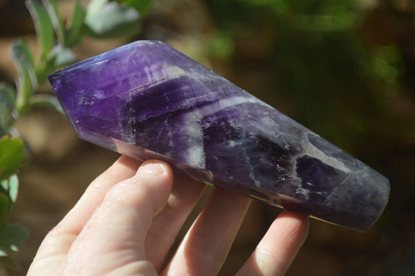 Polished Chevron Amethyst Crystals x 4 From Zambia