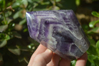 Polished Chevron Amethyst Crystals x 4 From Zambia