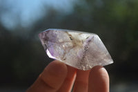 Polished Smokey Amethyst Window Quartz Crystals x 12 From Akansobe, Madagascar