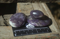 Polished Lepidolite with Pink Rubellite Palm Stones x 26 From Ambatondrazaka, Madagascar