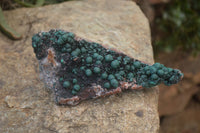 Natural Ball Malachite On Quartz Matrix Specimen x 1 From Kambove, Congo