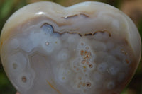 Polished Banded Agate Gemstone Hearts x 4 From Madagascar