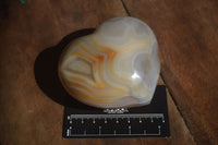 Polished Banded Agate Gemstone Hearts x 4 From Madagascar