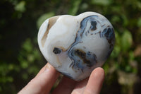 Polished Banded Agate Gemstone Hearts x 4 From Madagascar