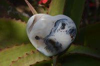 Polished Banded Agate Gemstone Hearts x 4 From Madagascar