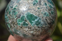 Polished Rare Emerald Mica In Matrix Sphere x 1 From Mutoko, Zimbabwe