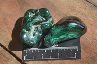 Polished Flower Banded Malachite Free Forms x 6 From Congo