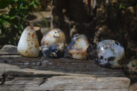 Polished Dendritic Agate Standing Free Forms x 4 From Madagascar