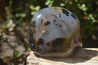 Polished Dendritic Agate Standing Free Forms x 4 From Madagascar