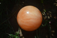 Polished Orange Twist Calcite Spheres x 3 From Maevantanana, Madagascar